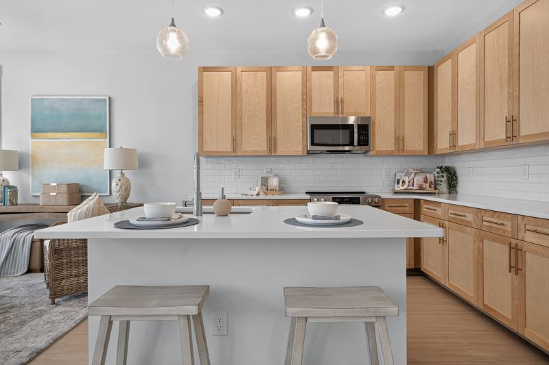 Kitchen Island, furnished end unit