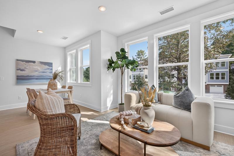 Living Room, furnished end unit