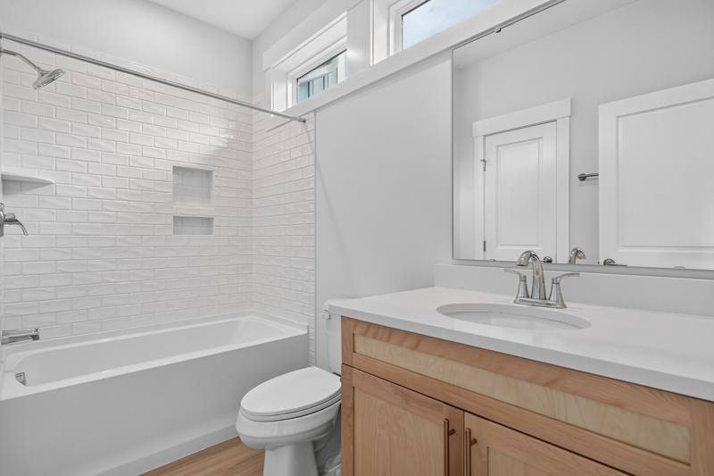Hall Bath, furnished end unit